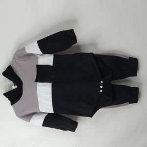Boy's Grey | Black | White Stripe 2 Pc Set Size: ( 9-12 Months)